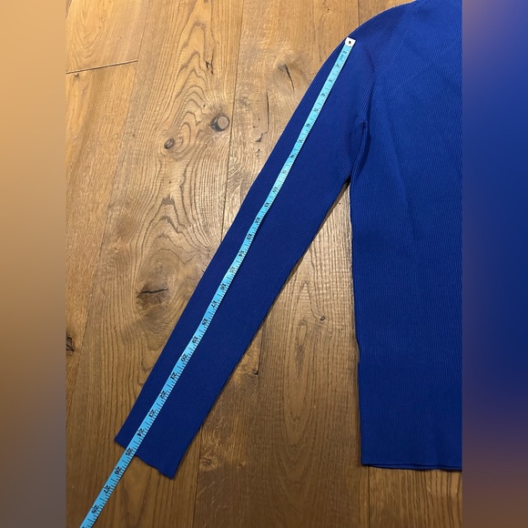 Helmut Lang Royal Blue Ribbed Knit Top - Picture 6 of 11